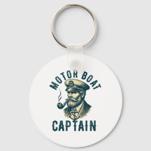 Motor Boat Captain For Boat Owner Captain Boating Keychain