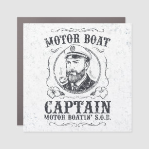 Motor Boat Captain Funny Pontoon Boating Car Magnet