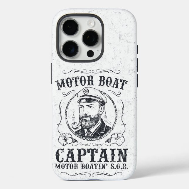 Motor Boat Captain Funny Pontoon Boating Case-Mate iPhone Case (Back)