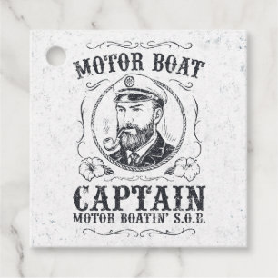 Motor Boat Captain Funny Pontoon Boating Favor Tags