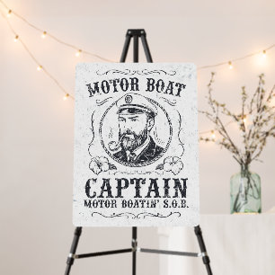 Motor Boat Captain Funny Pontoon Boating Foam Board