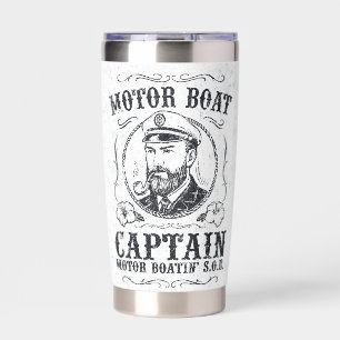Motor Boat Captain Funny Pontoon Boating Insulated Tumbler