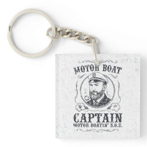 Motor Boat Captain Funny Pontoon Boating Keychain