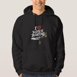 Motor Boat Captain Funny Pontoon Boating Motor Boa Hoodie