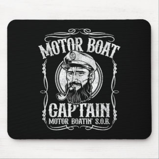 Motor Boat Captain Funny Pontoon Boating Motor Boa Mouse Pad