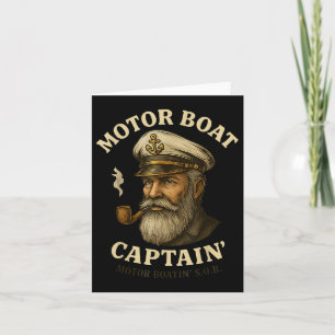 Motor Boat Captain Funny Pontoon Boating Motor Bos Card