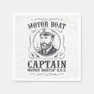 Motor Boat Captain Funny Pontoon Boating Napkins