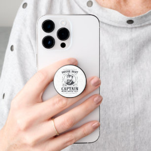 Motor Boat Captain Funny Pontoon Boating PopSocket