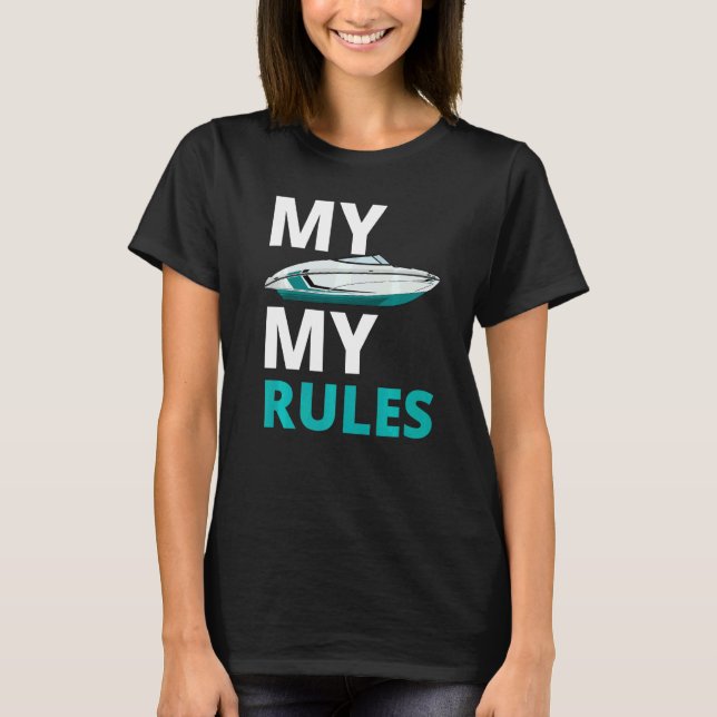 Motor Boat Regatta Skipper Boat Owner Captain Boat T-Shirt (Front)