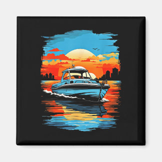 Motor boat yacht cruise summer boating magnet