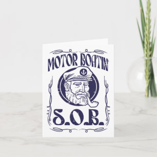 Motor Boating Sob Funny Motorboat Humor Captain Ow Card