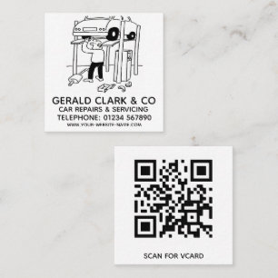 Motor Car Repairs & Servicing Square Business Card