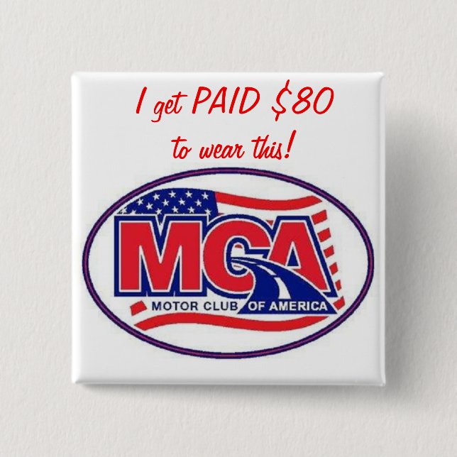 MOTOR CLUB AMERICA - MCA  40for80.com Button (Front)