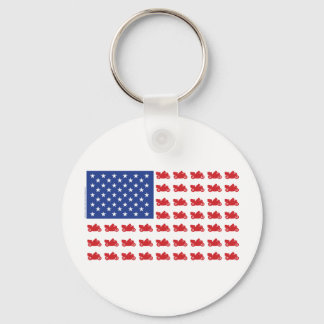 Motor-Cycle-Flag-Cruiser Keychain