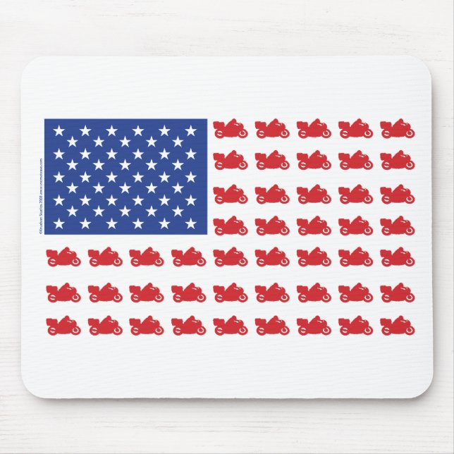Motor-Cycle-Flag-Cruiser Mouse Pad (Front)