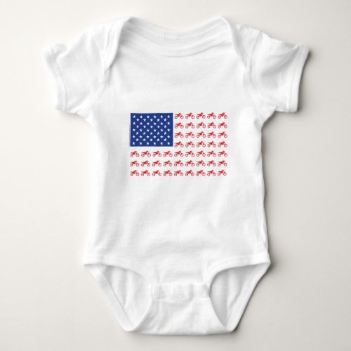 Motor_Cycle_Flag_Moto_Cross Baby Bodysuit