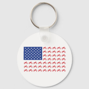 Motor-Cycle-Flag-Moto-Cross Keychain