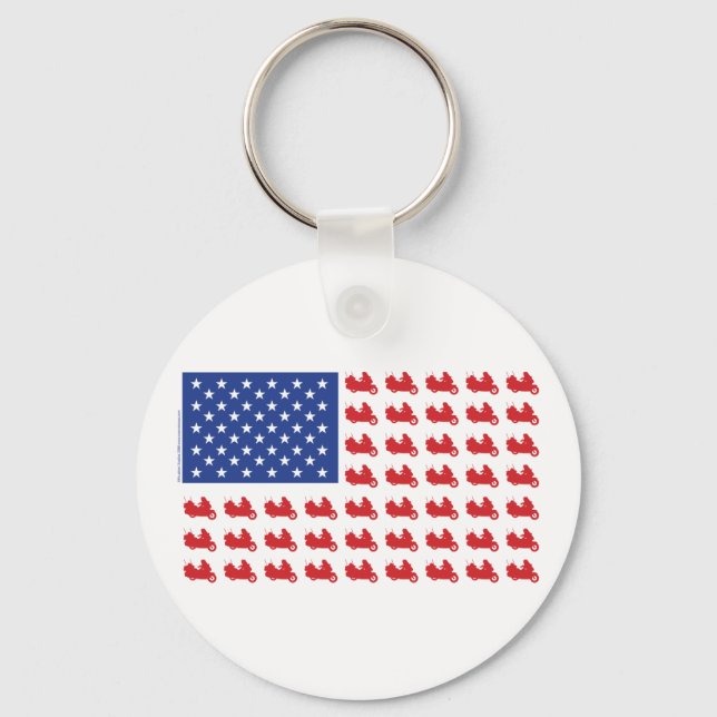 Motor-Cycle-Flag-WING Keychain (Front)