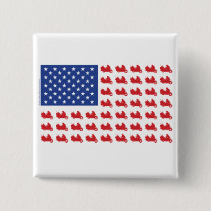 Motor-Cycle-Flag-WING Pinback Button