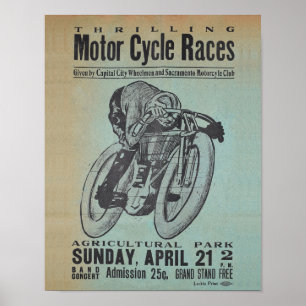 Motor Cycle Races Poster