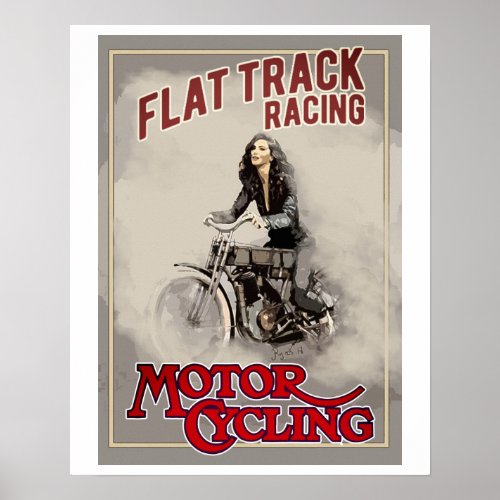 motor cycling flat track poster