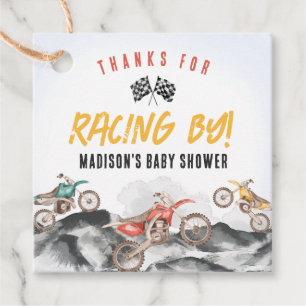Motor Dirt Bike Baby Shower Decor Favor Tags