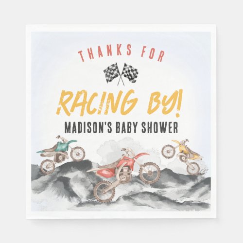 Motor Dirt Bike Baby Shower Favor Bag Napkins