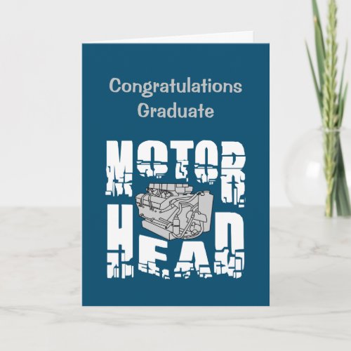 Motor Head Engine Graduation Card