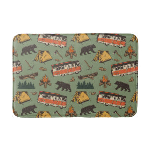 Motor Home Camp Adventures Pattern Bath Mat