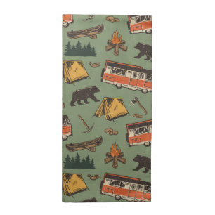 Motor Home Camp Adventures Pattern Cloth Napkin