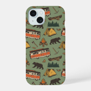 Motor Home Camp Adventures Pattern iPhone 15 Case