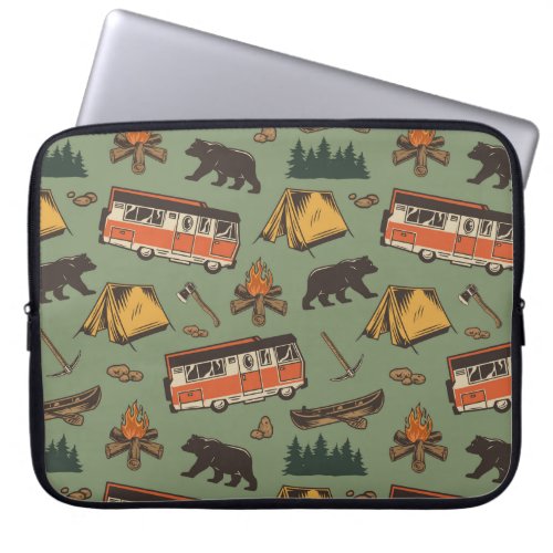 Motor Home Camp Adventures Pattern Laptop Sleeve