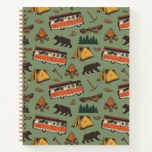 Motor Home Camp Adventures Pattern Notebook