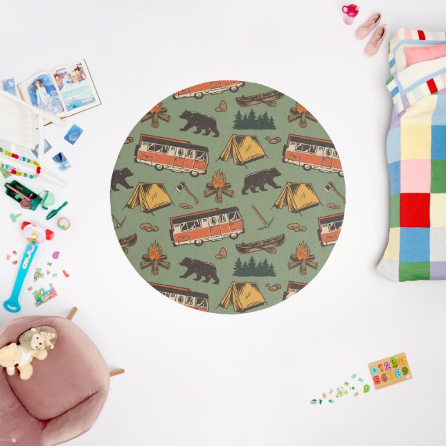 Motor Home Camp Adventures Pattern Outdoor Rug (Insitu (Babyroom))