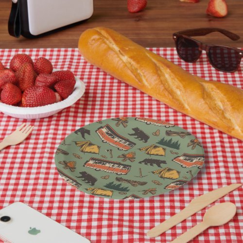 Motor Home Camp Adventures Pattern Paper Plates