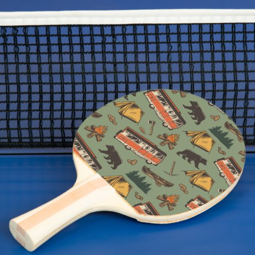 Motor Home Camp Adventures Pattern Ping Pong Paddle