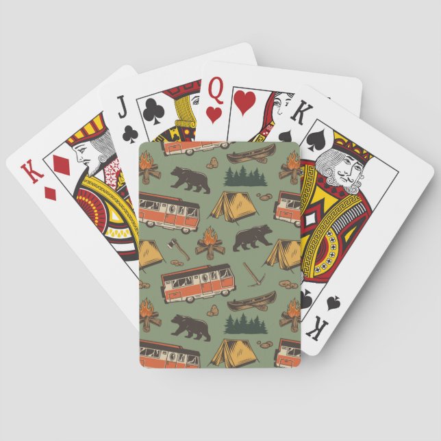 Motor Home Camp Adventures Pattern Poker Cards (Back)