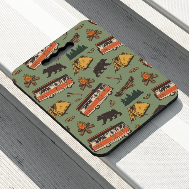 Motor Home Camp Adventures Pattern Seat Cushion (In Situ)