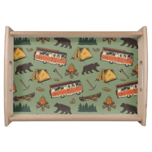 Motor Home Camp Adventures Pattern Serving Tray