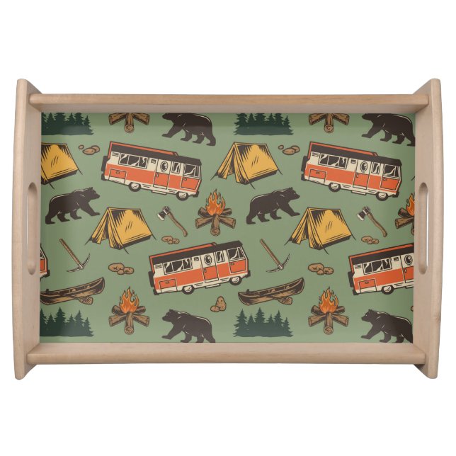 Motor Home Camp Adventures Pattern Serving Tray (Front)
