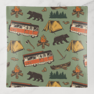 Motor Home Camp Adventures Pattern Trinket Tray