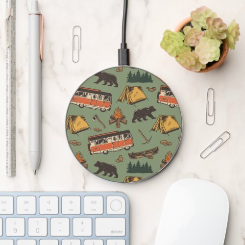 Motor Home Camp Adventures Pattern Wireless Charger