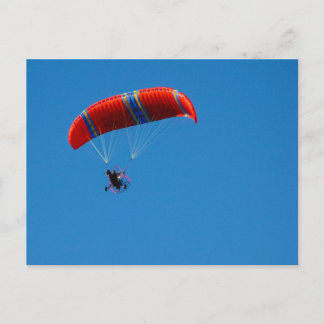 Motor Paraglider on Blue Sky Postcard