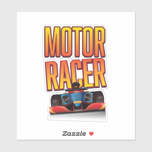 Motor racer car sticker (Sheet)