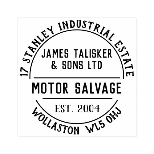 Motor Salvage Rubber Stamp