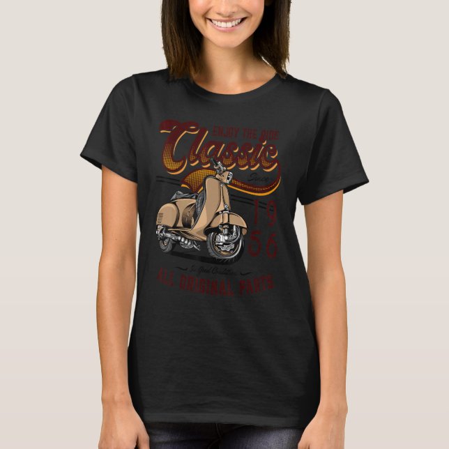 Motor Scooter Classic Moped Rider Birthday 1956 T-Shirt (Front)