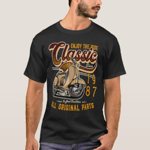 Motor Scooter Classic Moped Rider Birthday 1987 T-Shirt