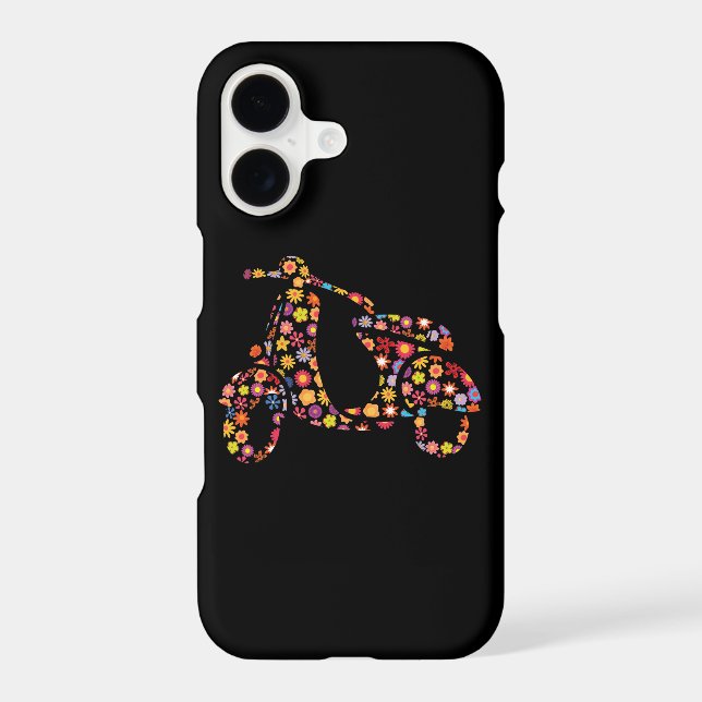 Motor Scooter Flower Pattern Iphone Case (Back)