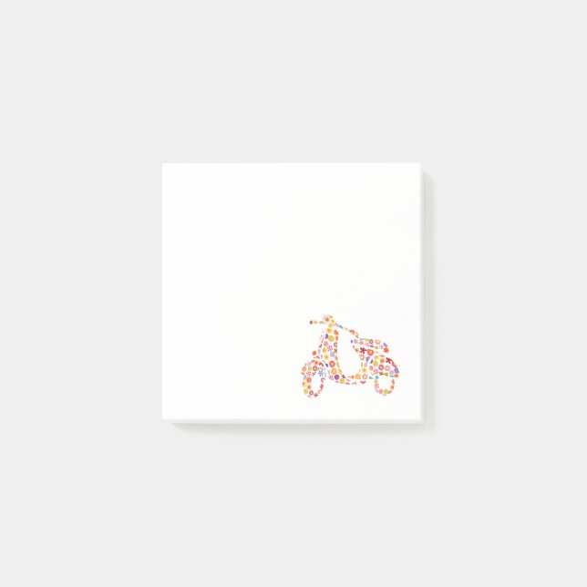 Motor Scooter Flower Pattern Post-it Notes (Front)