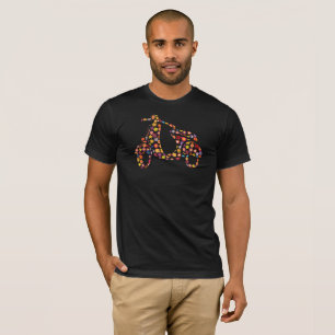 Motor Scooter Flower Pattern T-Shirt